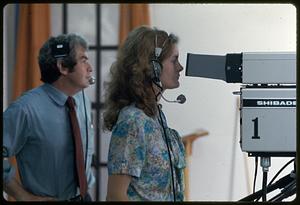 Student learns television at Boston University School of Public Communication, Boston
