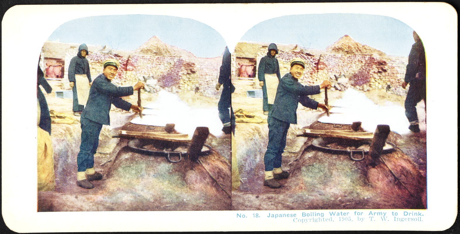 Japanese preparing water for the army to drink