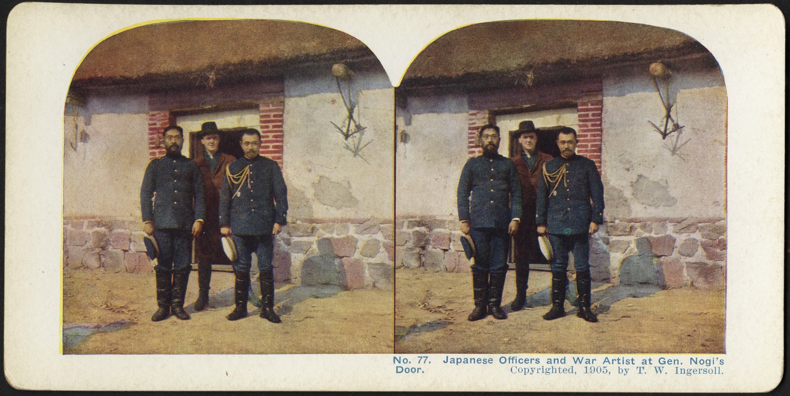 Japanese officers and war artist at Gen. Nogi's door