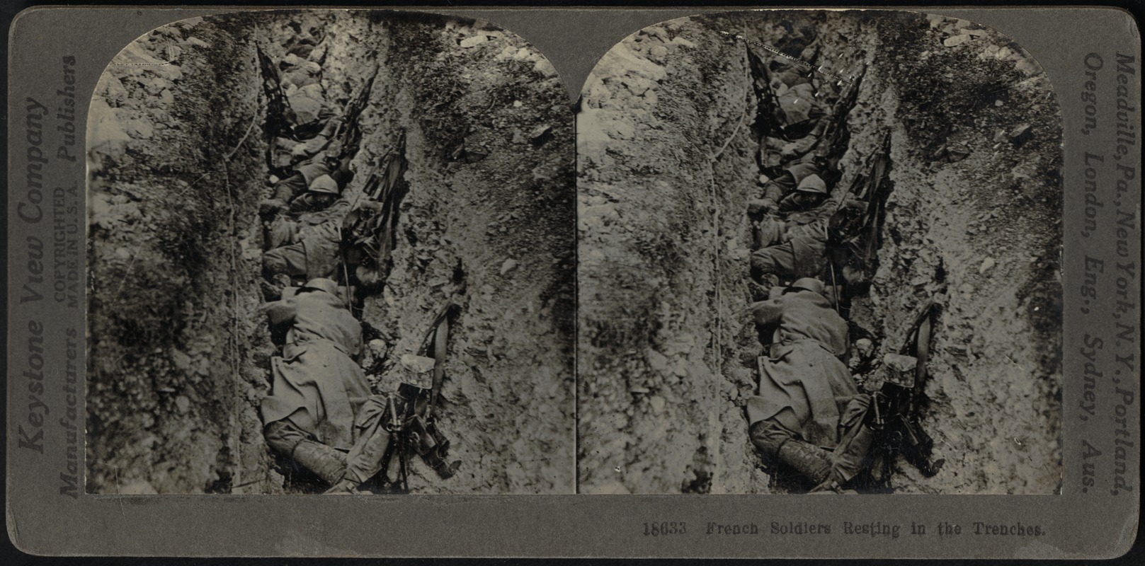 French soldiers resting in the trenches - Digital Commonwealth