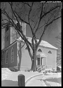 St. Michael's Church, exterior in snow