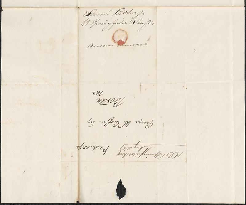 Samuel Lathrop to George Coffin, 28 August 1834 - Digital Commonwealth