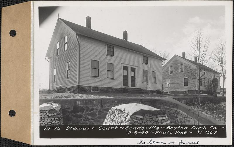 10-16 Stewart Court, tenements, Boston Duck Co., Bondsville, Palmer, Mass., Feb. 8, 1940