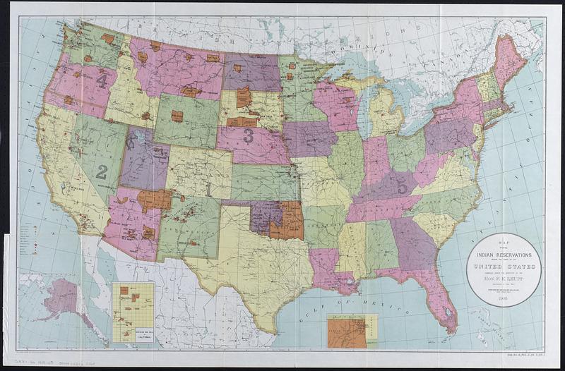 Map showing Indian reservations within the limits of the United States, 1905