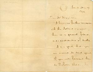 Handwritten letter from Henry Wadsworth Longfellow, 1874 May 17