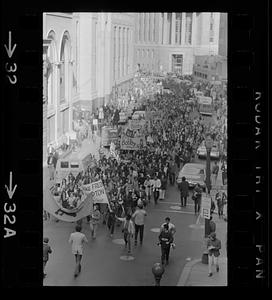 "Free Fred Hampton" parade, downtown Boston (Arch Street)