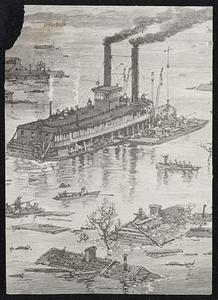 The Cincinnati flood of 1883 as depiced by an artist for Harper weekly of Feb 25/1883