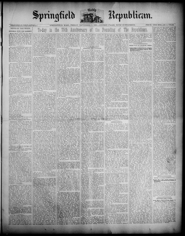 Springfield Weekly Republican - Digital Commonwealth