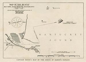 Map by Charles Henry Davis of the rescue of the Charlotte T. Sibley by his yacht Ildico