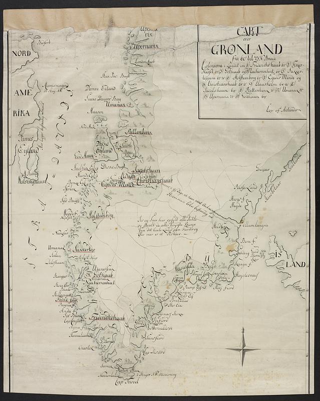 Cart over Grønland fra 60° til 75° N Breede