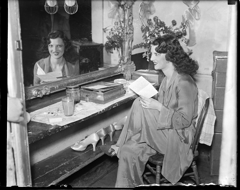 Ann Corio in her dressing room at the old Howard