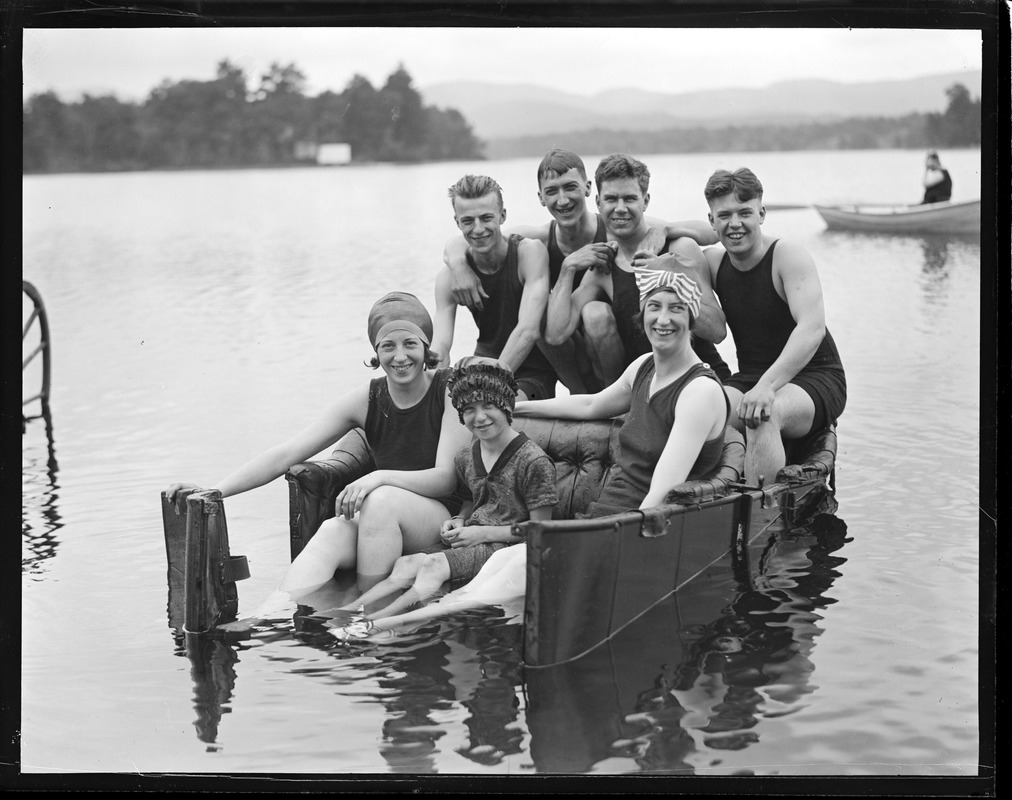 A jolly bunch of pleasure seekers (Tootsie in foreground) Crystal Lake, Gilmanton, N.H.