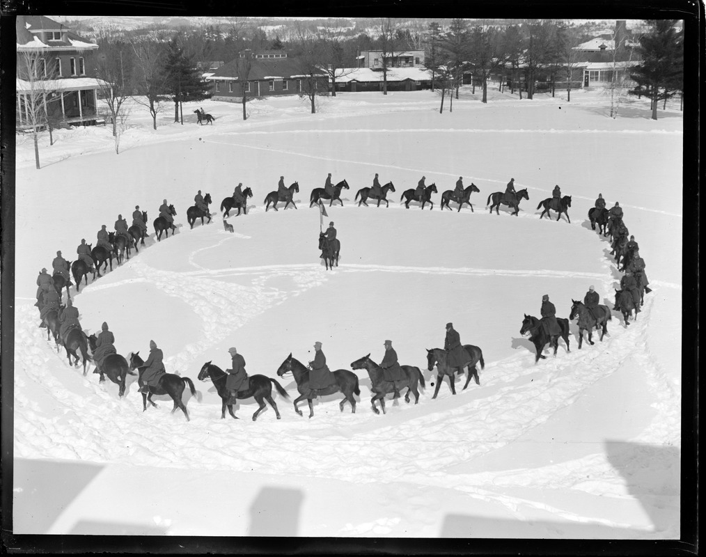 Horses parade in snow: Fort Ethan Allen, Burlington, VT