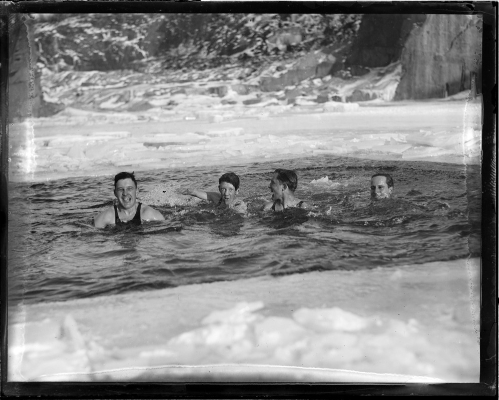 Brownies in icy water, Manchester, N.H.