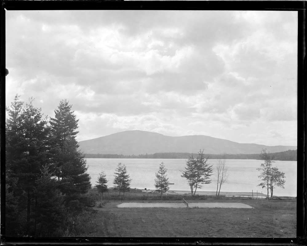 Vacation days on Pleasant Lake, New London, New Hampshire, showing cloud effect