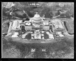 Capitol from the air as Franklin Delano Roosevelt takes oath of office