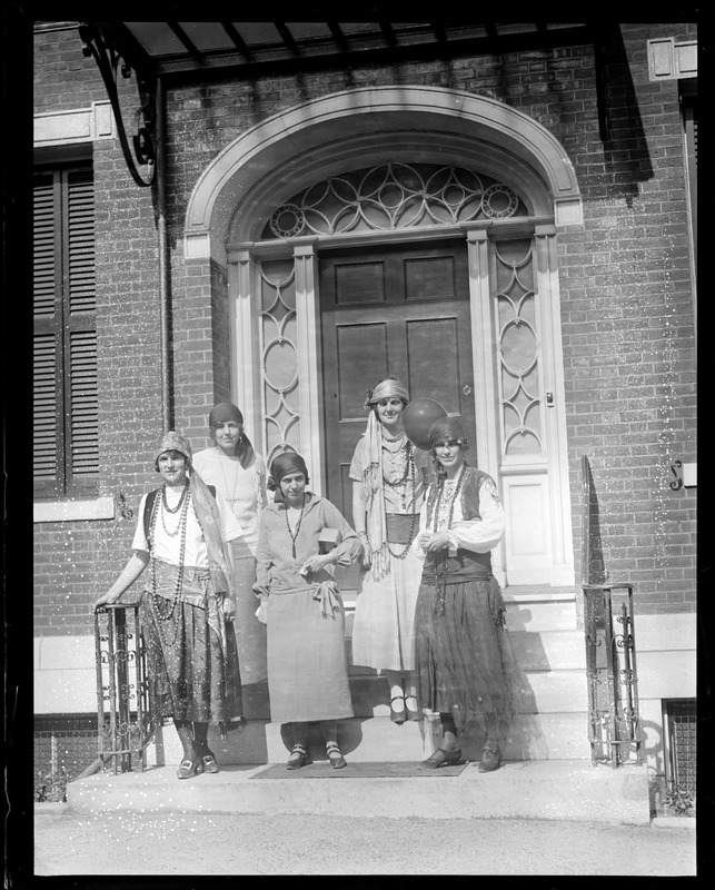 Ladies in costume (possibly Beacon Hill)