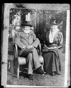 Photo of a photo - old photo portrait, 2 people