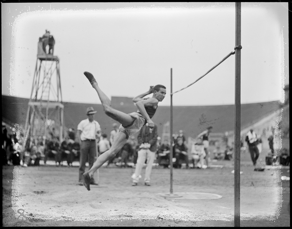 High jumper Keith Brown makes his height