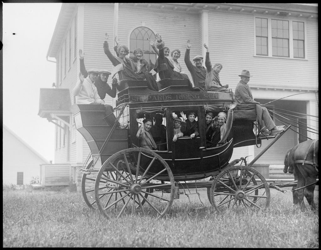 Shepard's riding school stagecoach, New London, N.H. "vacation days"