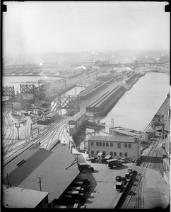 View from North Station toward Charlestown showing Boston & Maine R.R. yards