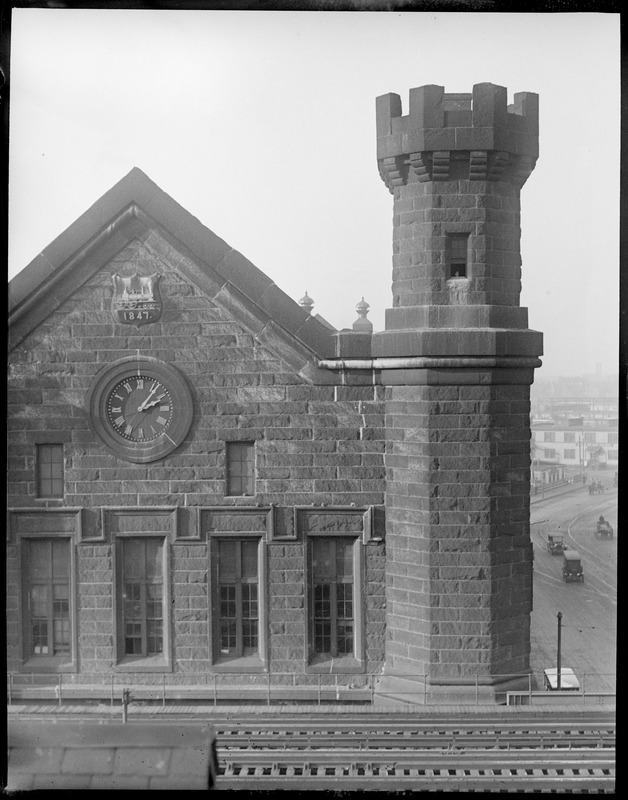 North Station showing clock and 1847 locomotive