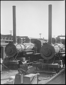 Two old engines at Dover St. yard used for heating cars during their stay in Boston