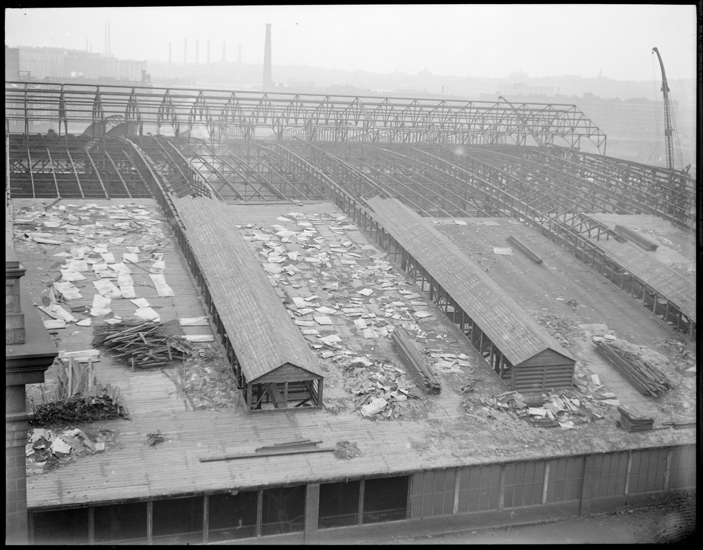 South Station train shed being demolished