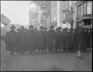 Yeo girls on parade during armistice celebration