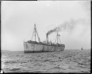 Transport SS Winifredian arrives at new army base in South Boston with many brave heroes aboard