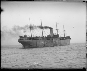 Stern view of troopship Luckenbach returning with triumphant heroes