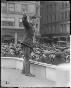 WWI(?) soldier in crowd