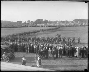 Soldiers on review at Camp Devens