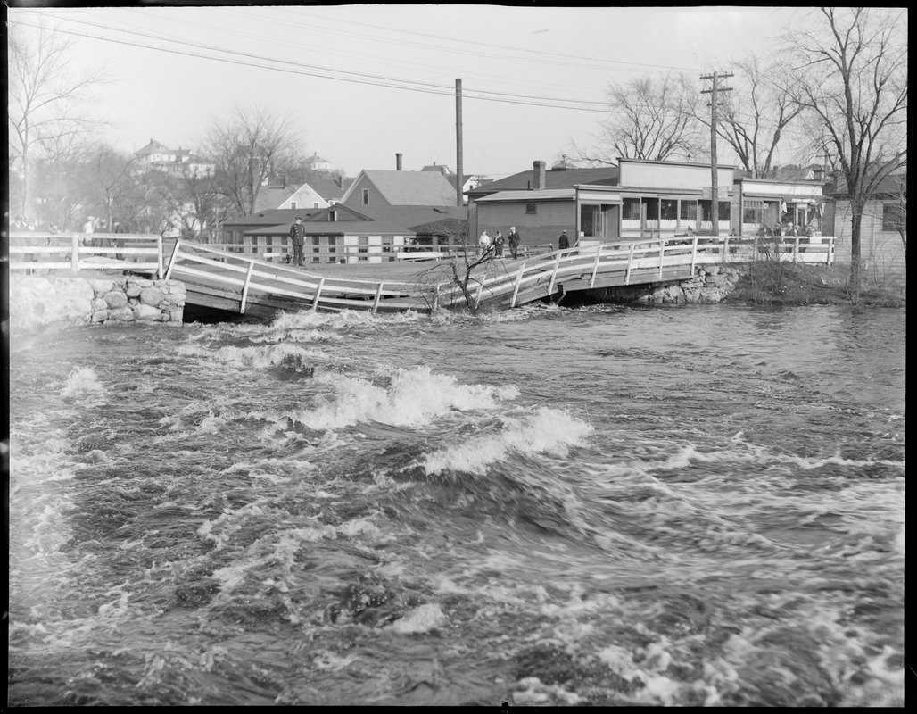 Bridge damaged by flood, Bellows Falls