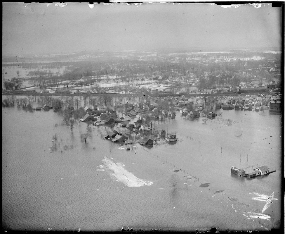 Aerial view of flooding