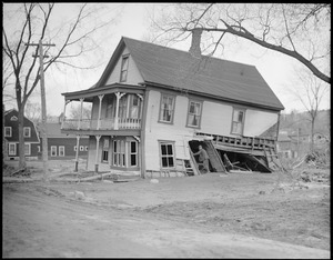 Flood damages house in Colebrook, New Hampshire