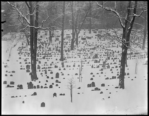 Old Granary Burying Ground in winter