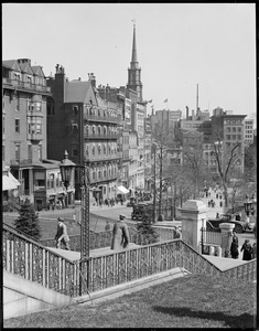 View toward Park Street Church from State House steps