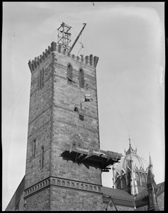 New Old South Tower project showing derrick and platform