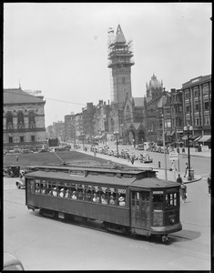 New Old South Tower project showing Huntington Ave. trolley