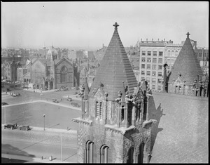 New Old South Church Tower torn down, from Hotel Westminster