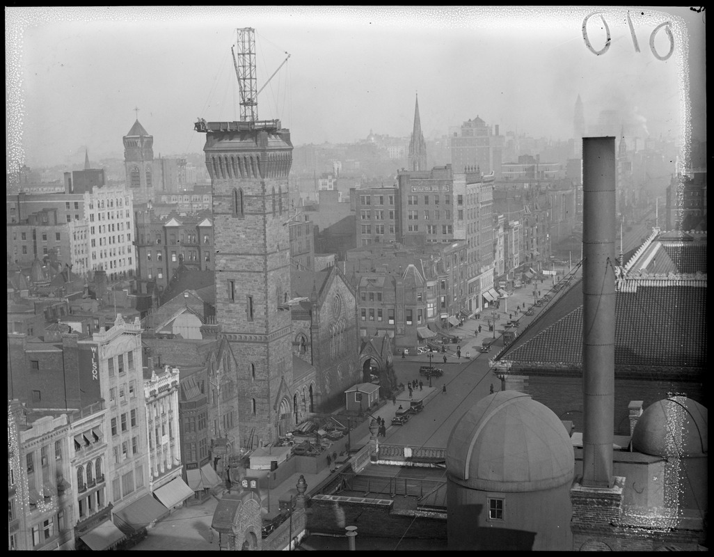 New Old South Tower comes down, from Hotel Lenox