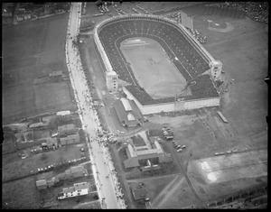 Harvard Stadium from the air, as it used to be