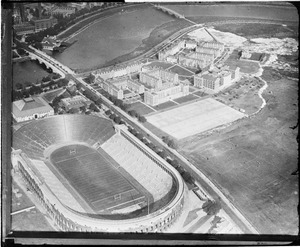 Harvard Stadium & Business School from the air