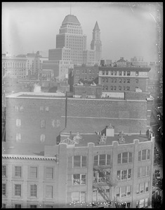 Custom House Tower and United Shoe Machinery Building from corner of Kneeland St. and Atlantic Ave. near South Station