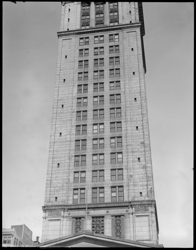 Custom House Tower, bottom looking up - in 3 plates