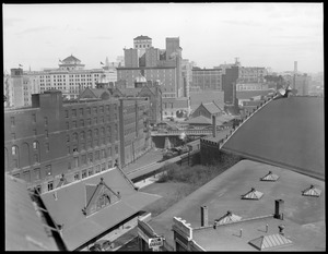 View from Tech Chambers toward railway station near Stuart St. and Dartmouth St.