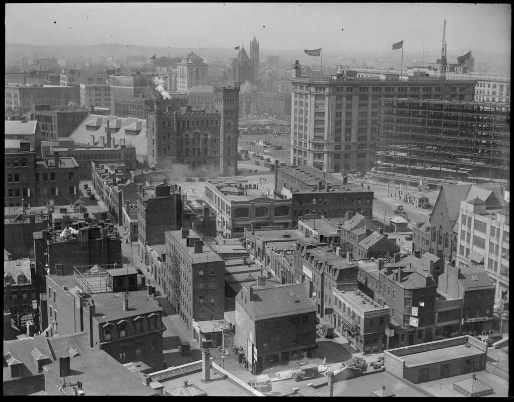 Columbus Ave. bird's eye view, Arlington St. area, Stuart St. area