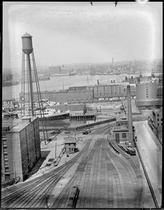 East Boston waterfront from grain elevator, looking toward Charlestown Navy Yard