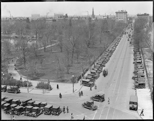 Bird's eye view, corner of Boylston St. & Charles St. and Public Garden